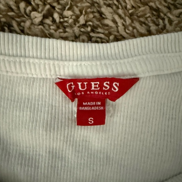 Guess Ivory Ribbed Tee - Picture 3 of 4